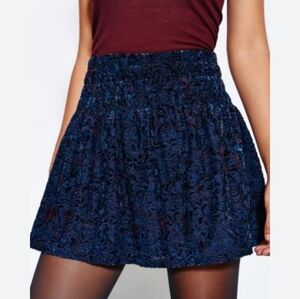 NWT KIMCHI BLUE Cindy Velvet Smock Waist Mini Skirt - Medium